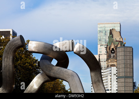 Kaiser-Wilhelm-Gedächtniskirche, Skulptur Berlin Stockfoto
