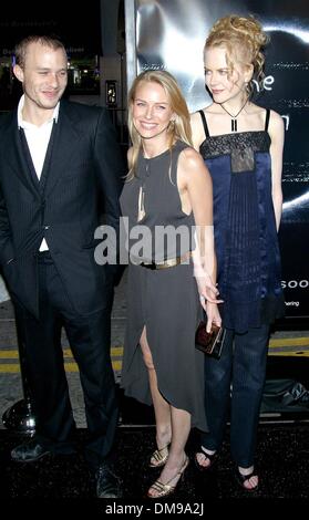 1. Januar 1980 - Kalifornien, USA - HEATH LEDGER und NAOMI WATTS NICOLE KIDMAN... K26614MR '' RING'' SPECIAL SCREENING. MANN BRUIN THEATER, WESTWOOD, CA.OCT. 09 2002. MILAN RYBA / 2002. (Kredit-Bild: © Globe Photos/ZUMAPRESS.com) Stockfoto