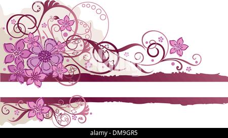 Rosa Blumen Banner mit Platz für text Stock Vektor