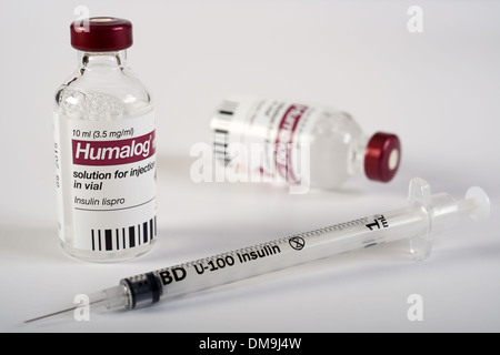 HUMALOG Insulin Lispro 10 ml Flaschen Stockfoto