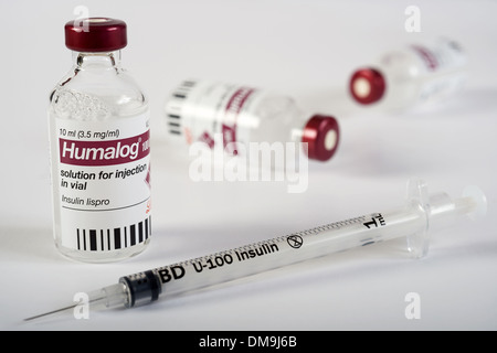 HUMALOG Insulin Lispro 10 ml Flaschen Stockfoto