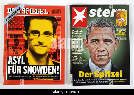 Der Spiegel und Stern, deutsche wöchentliche Nachrichtenmagazine Stockfoto