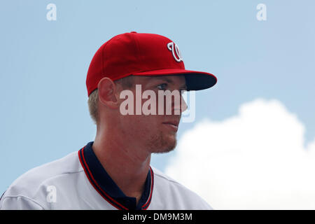 21. August 2009 ist Nationals Park - Washington, District Of Columbia, USA - Washington Nationals Nummer eins Draft-pick STEPHEN STRASBURG vorgestellt. Strasburg war oben insgesamt pick im Draft Major League Baseball 2009 Erstsemester-Spieler. (Kredit-Bild: © Richard Clement/ZUMA Press) Stockfoto