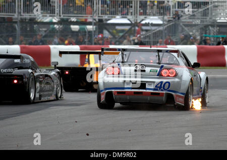 29. August 2009: Flammen schießen aus der Foster/Espenlaub (#40 Dempsey Racing/Mazda RX-8) Auto als er in leitet wiederum 2 während der Grand-Am Rolex MontrÅ½al 200 in MontrÅ½al, QC... NUR zu redaktionellen Zwecken * (Kredit-Bild: © Southcreek Global/ZUMApress.com) Stockfoto