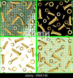 Schrauben und Muttern Zusammensetzung Stock Vektor