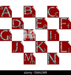 Aufkleber-Alphabet A-N Stock Vektor