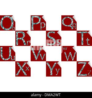 Aufkleber-Alphabet O-Z Stock Vektor