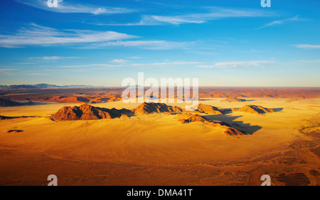 Namib-Wüste, Dünen von Sossusvlei, Luftbild Stockfoto