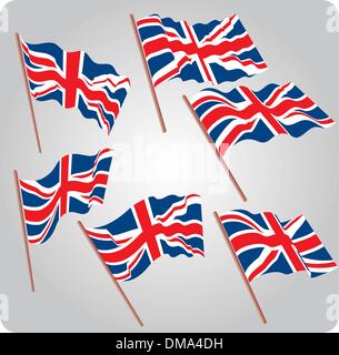 Sechs britische Flaggen Stock Vektor