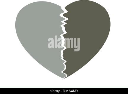 Schöne Vektor das Herz gebrochen. EPS 8 Stock Vektor