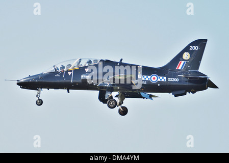 BAE Hawk Trainer für schnellen Jet-Piloten - RAF Valley, Anglesey Wales - Instruktor Farbeier Fotograf Stockfoto