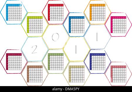abstrakte Kalender 2011 Stock Vektor