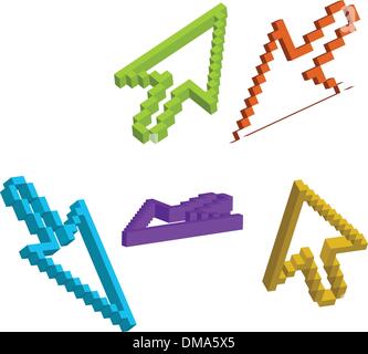 3D Cursorpfeil Stock Vektor