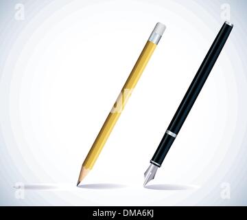 Bleistift und Kugelschreiber Stock Vektor