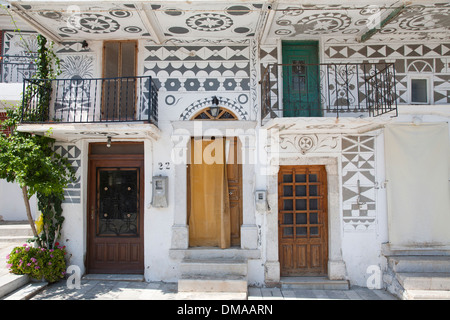 Dorf Pyrgi, Insel Chios, Nord-Ost-Ägäis, Griechenland, Europa Stockfoto