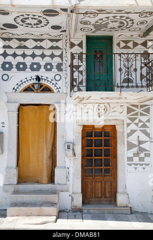 Dorf Pyrgi, Insel Chios, Nord-Ost-Ägäis, Griechenland, Europa Stockfoto