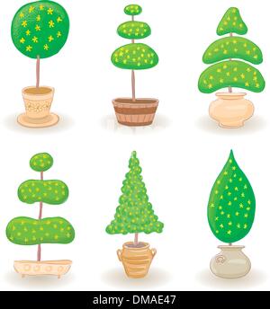 Garten Bäume - set 1 Stock Vektor