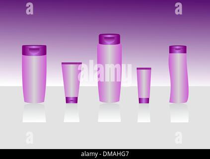 Kosmetik-Container Vorlagen für Designer. Bearbeitet werden Stock Vektor
