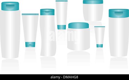 Kosmetik-Container Vorlagen für Designer. Bearbeitet werden Stock Vektor