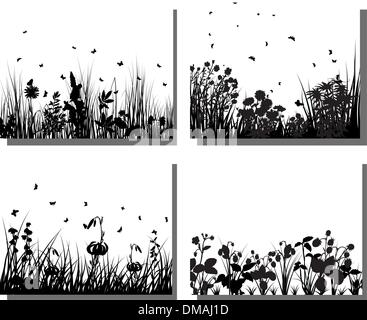 Grass Silhouetten eingestellt Stock Vektor