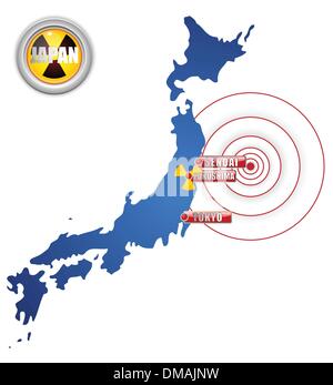 Japan Erdbeben, Tsunami und nuklearer Katastrophe 2011 Stock Vektor