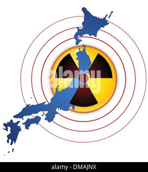 Japan Erdbeben, Tsunami und nuklearer Katastrophe 2011 Stock Vektor