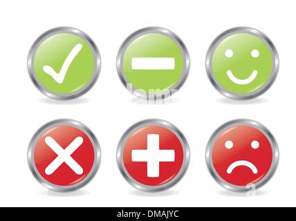 Tasten der Validierung Symbole Stock Vektor