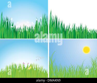 Satz von Grass Silhouetten Stock Vektor