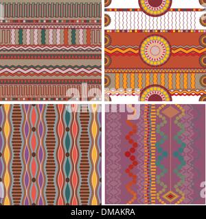 Satz von nahtlosen ethnischen Hintergrund Stock Vektor