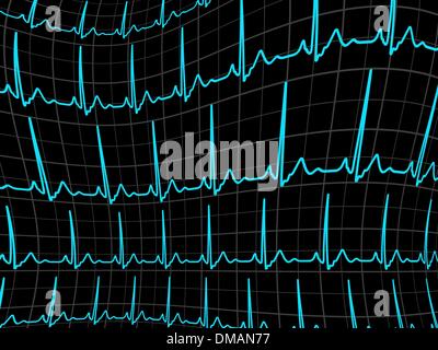 ECG Verfolgung Monitor. EPS 8 Stock Vektor