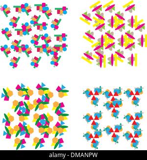 Reihe von sich wiederholenden geometrischen Mustern Stock Vektor