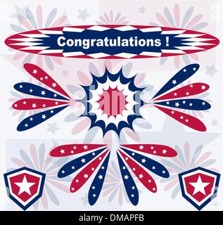 Amerikanischen Thema Banner patriotischer Satz Stock Vektor