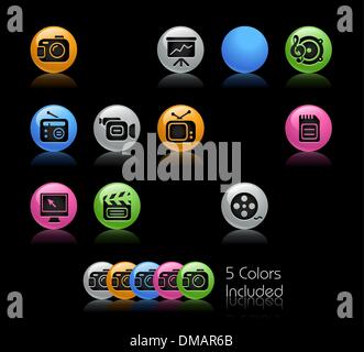 Multimedia-Symbole / / Gelcolor Serie Stock Vektor