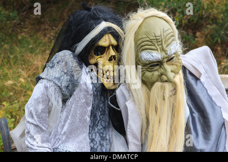 Puppen an Halloween auf Cape Cod in Massachusetts Stockfoto