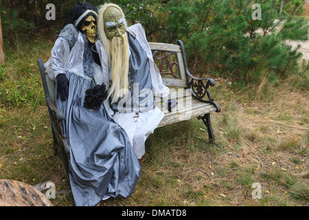 Puppen an Halloween auf Cape Cod in Massachusetts Stockfoto