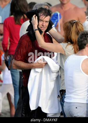 Schauspieler Pierce Brosnan am Set von dem Film "A long Way down". Im Oktober 2012 in Mallorca gedreht. Stockfoto