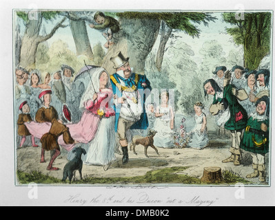 8. Heinrich und seine Königin ', ein Marying", komische Geschichte von England, farbige Radierung von John Leech, 1850 Stockfoto