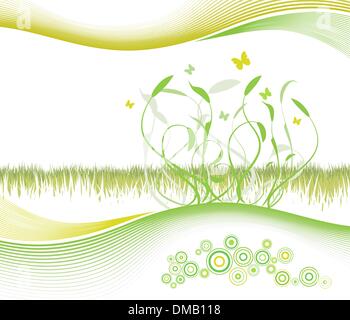 Schöne Blumenkarte mit moderner Kunst gefüttert Stock Vektor