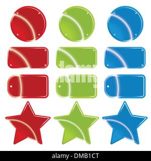 Glänzende metallische Einzelhandel Symbole Stock Vektor