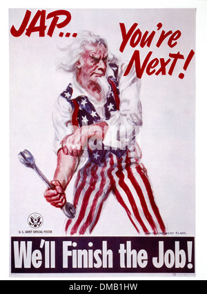 ZWEITEN Weltkrieg militärische Poster "Jap, du bist weiter!", von James Montgomery Flagg, USA, 1942 Stockfoto
