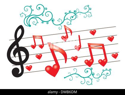 Musiknoten mit ornament Stock Vektor