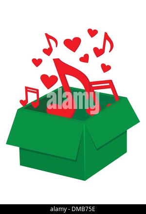 Box mit schönen Noten Stock Vektor