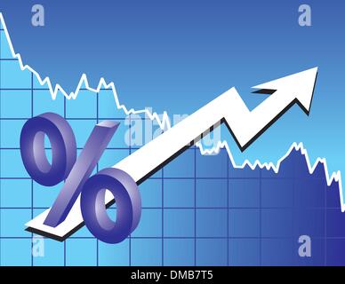 Prozentzeichen mit Pfeil Stock Vektor