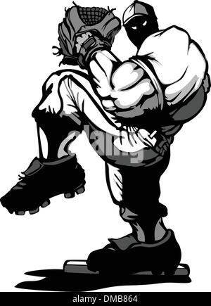 Baseball-Spieler-Krug-Cartoon Stock Vektor