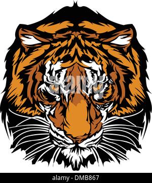 Tiger-Kopf-Grafik-Maskottchen Stock Vektor