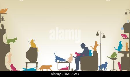 Katze-Zimmer Stock Vektor