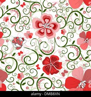 Weißen nahtlosen Blumenmuster Stock Vektor
