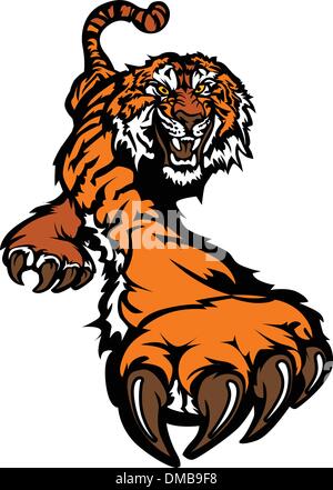Tiger Maskottchen Körper schlich Vektorgrafik Stock Vektor