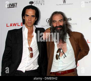 Nick Cave und Warren Ellis-premiere von "Lawless" ArcLight Kinos Hollywood California - 22.08.12 Stockfoto