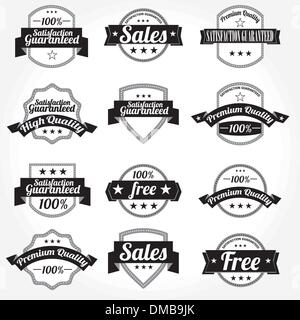 Premium-Qualität 100 % Umsatz freie Beschriftungen mit Retro-design Stock Vektor